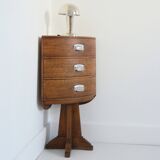 Vintage 1930s Art Deco Corner Bedside Table / Side Table