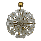 Val Saint Lambert crystal sputnik gold chandelier , 1960’s