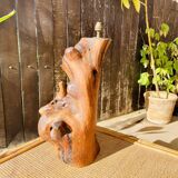 Lamp base in solid Olivier 50's