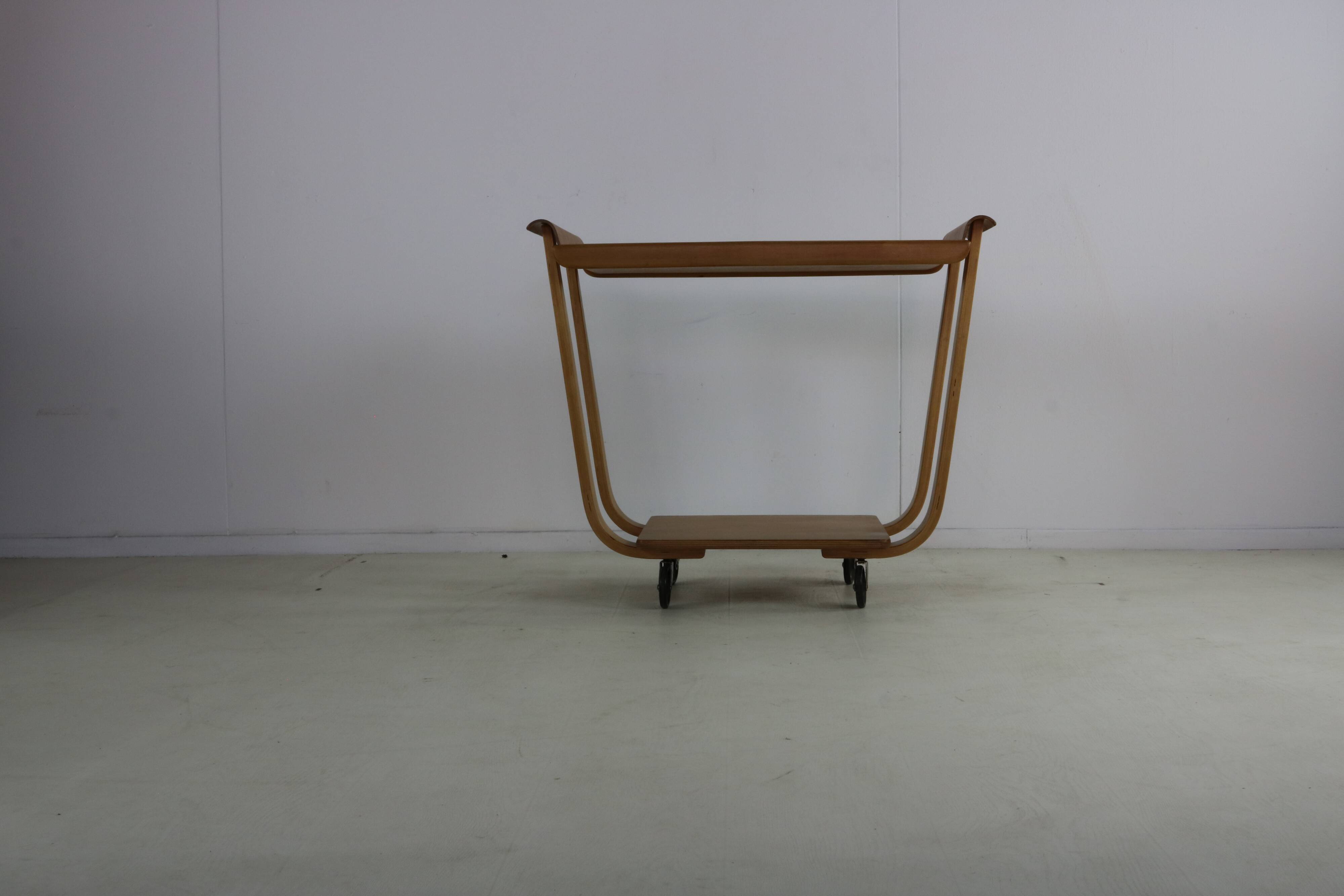 Fifties design plywood serving trolley by Cees Braakman for Pastoe
