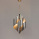 Chrome spiral pendant lamp