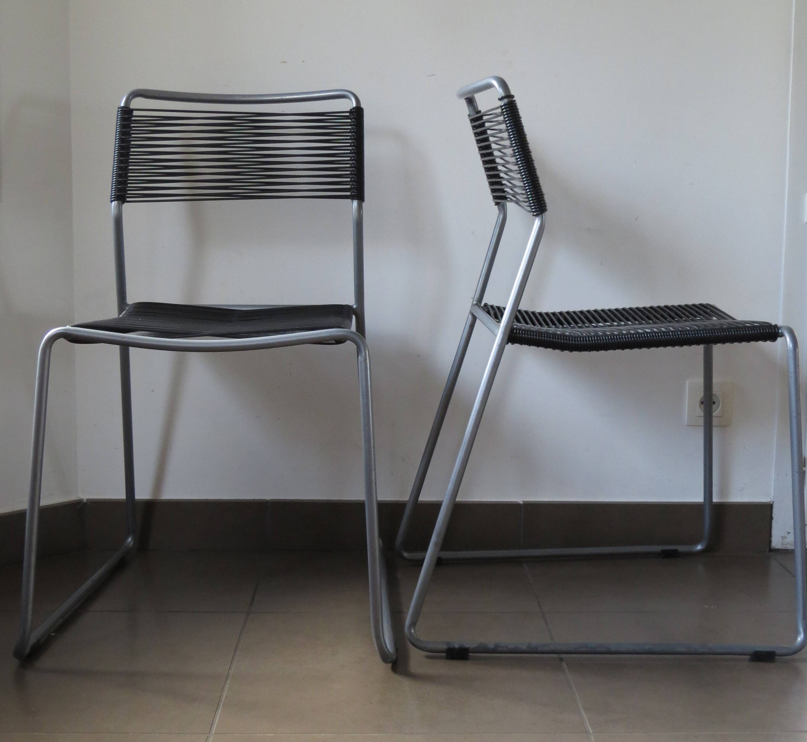 Pair of ikea "scoubidou" chairs 1990