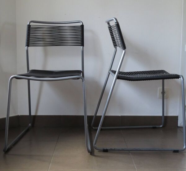 Paire de chaises ''scoubidou'' ikea 1990