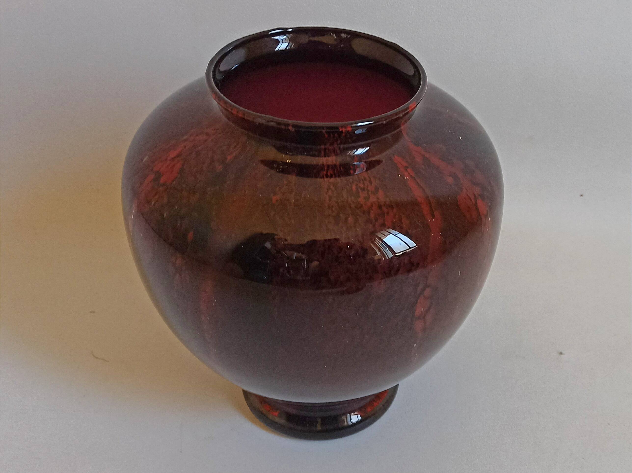 Carmine red blown glass vase 1950s