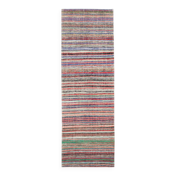 Turkish Handmade Vintage Anatolian Kilim 115 cm x 350 cm