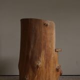 Swedish brutalist mid-century sculptural chair in solid pine.