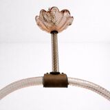 Art Deco Chandelier attributed to Barovier & Toso, Murano Glass, 1940s
