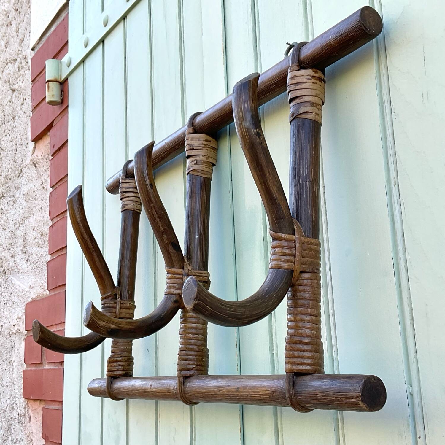 Porte manteaux bambou vintage