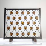 Wrought Iron Fire Screen with Orange Acrylic, Mid-Century, 1960s