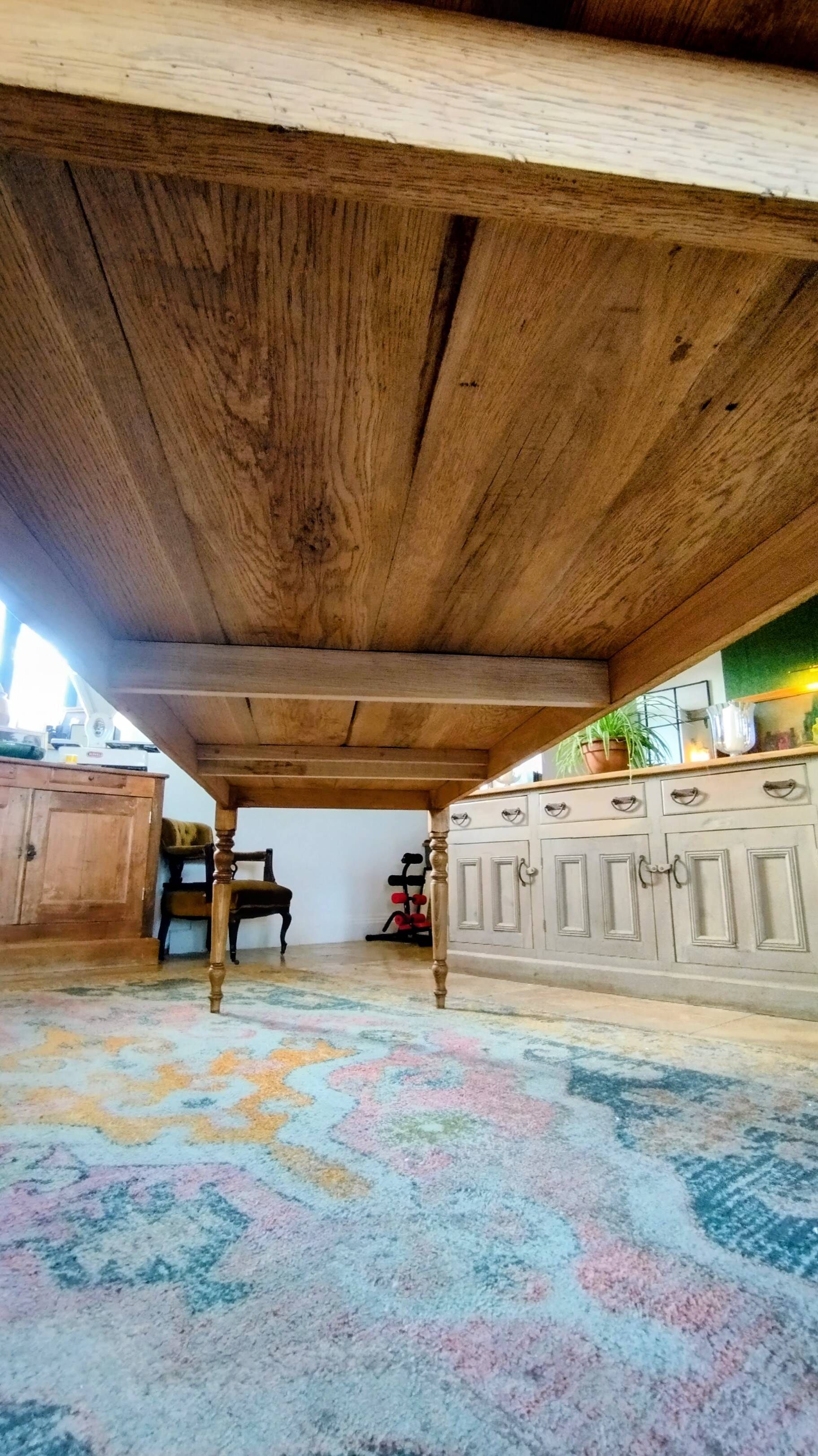 Solid oak farmhouse table