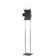 Geometric floor lamp in silver metal. 1980s.