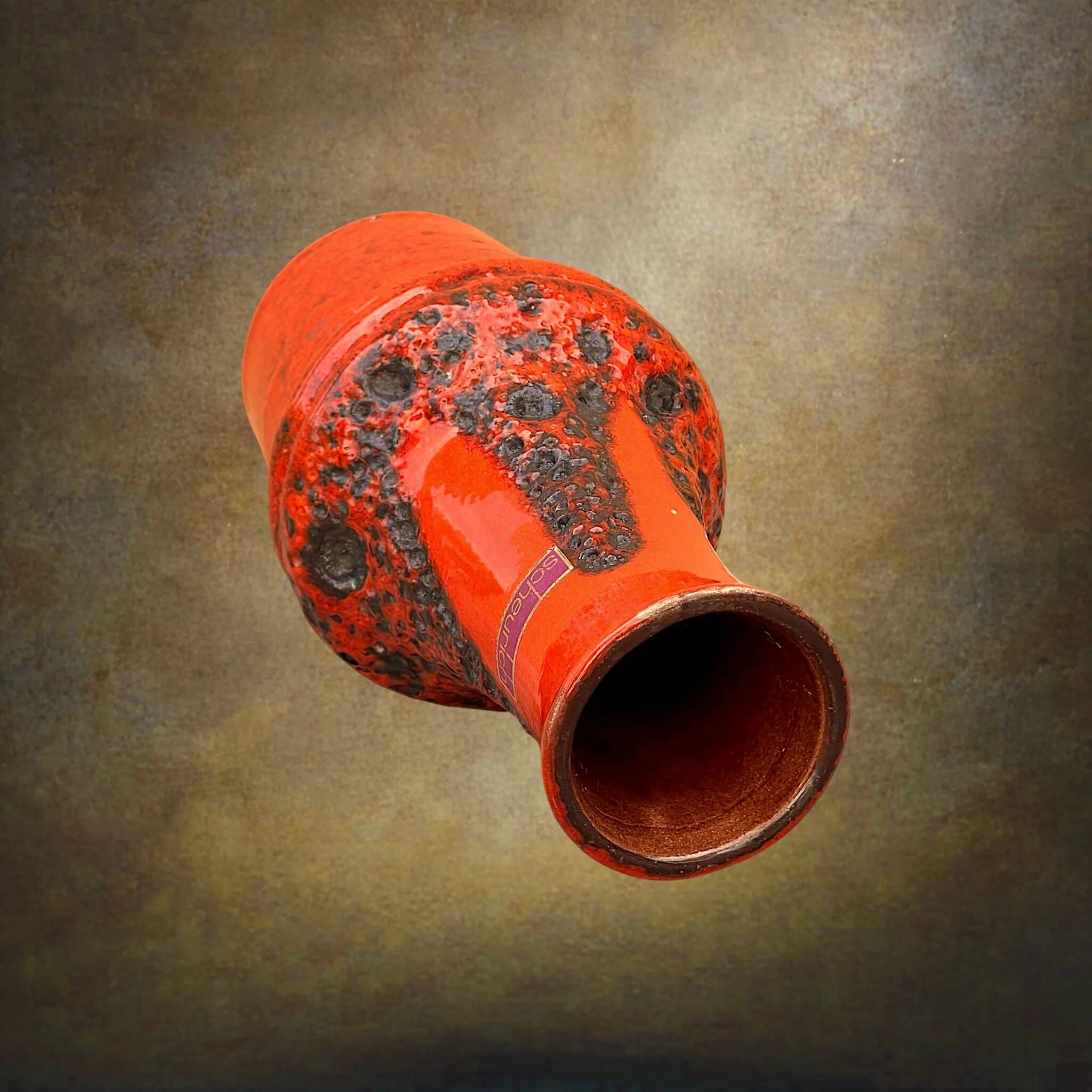 Scheurich Fat Lava vase in red and brown – Model 209-18 – 1970s
