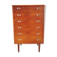 Commode haute à 6 tiroirs - teck - 1960