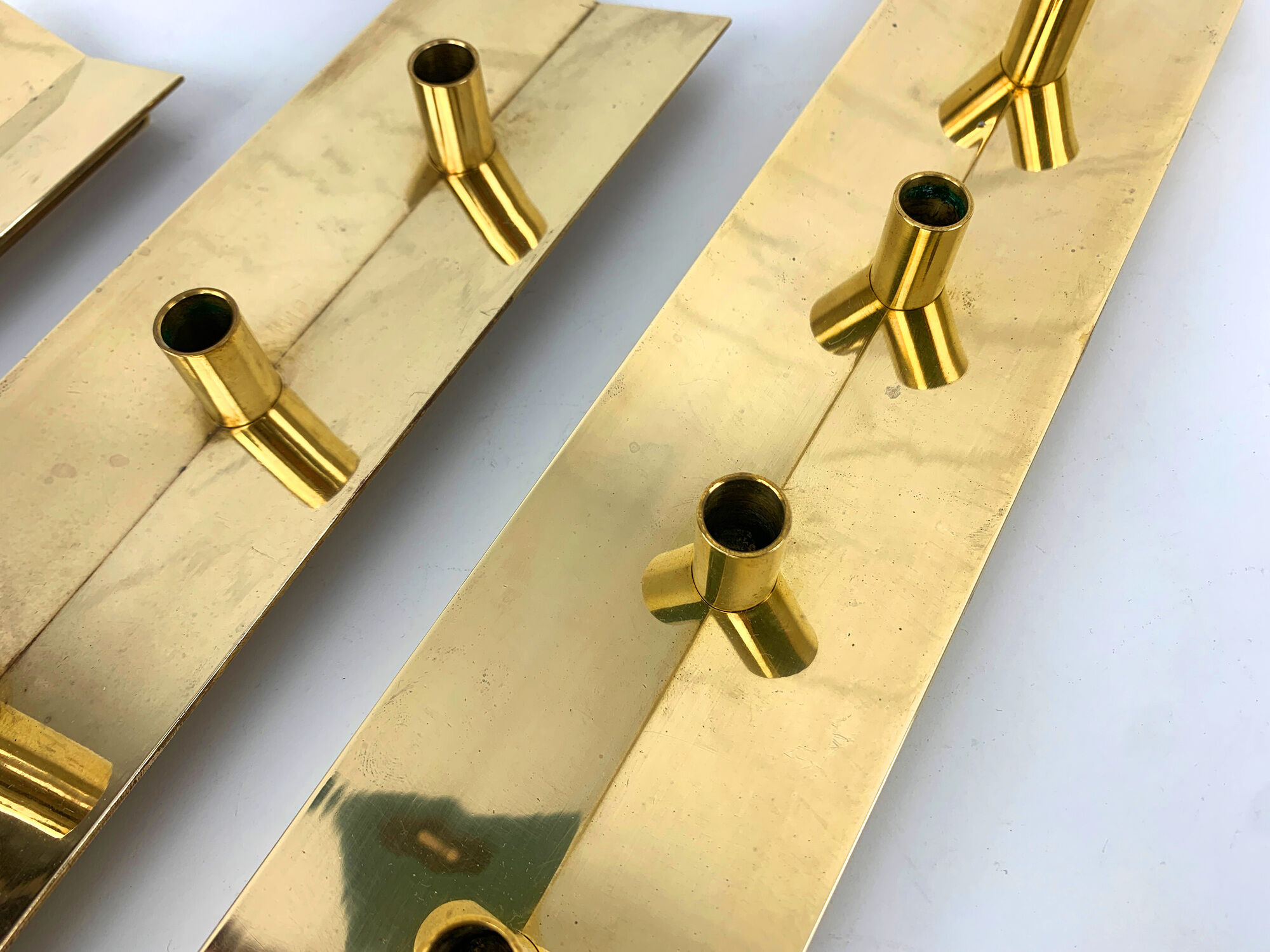 Scandinavian brass candle holder, vintage, Pierre Forsell for Skultuna, 1960