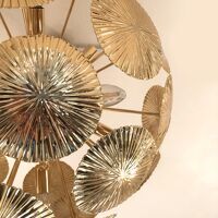 Water-lily brass sputnik chandelier