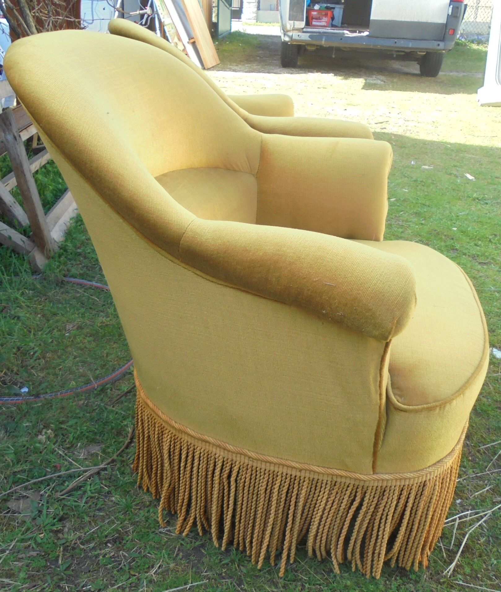 Pair of toad armchairs