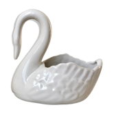 White ceramic swan pot cover 50/60s