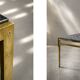 Vintage Mid-Century Italian Modern Brass Coffee Table with Stone Top, 1970s