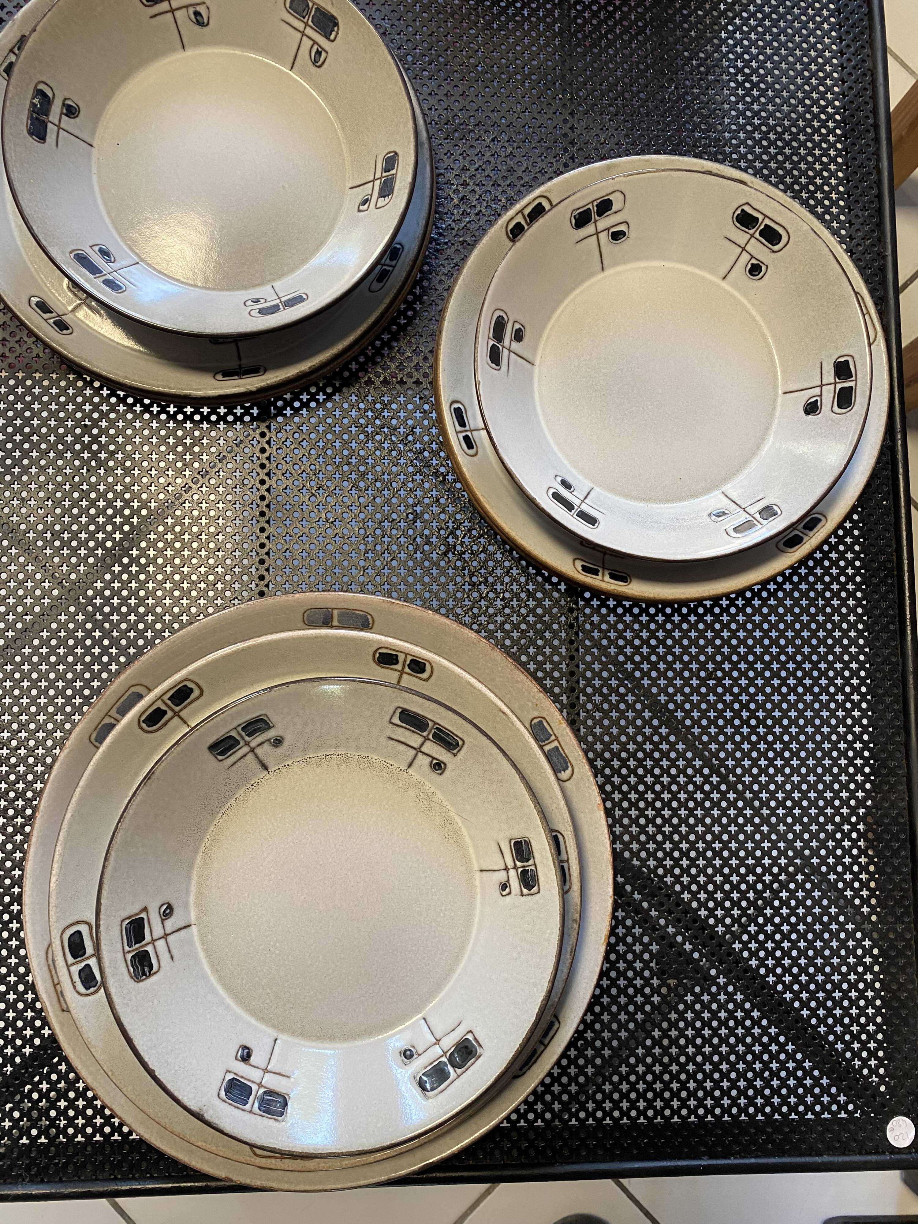 Service Niderviller hand painted 70s