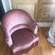 Pink velvet toad armchair