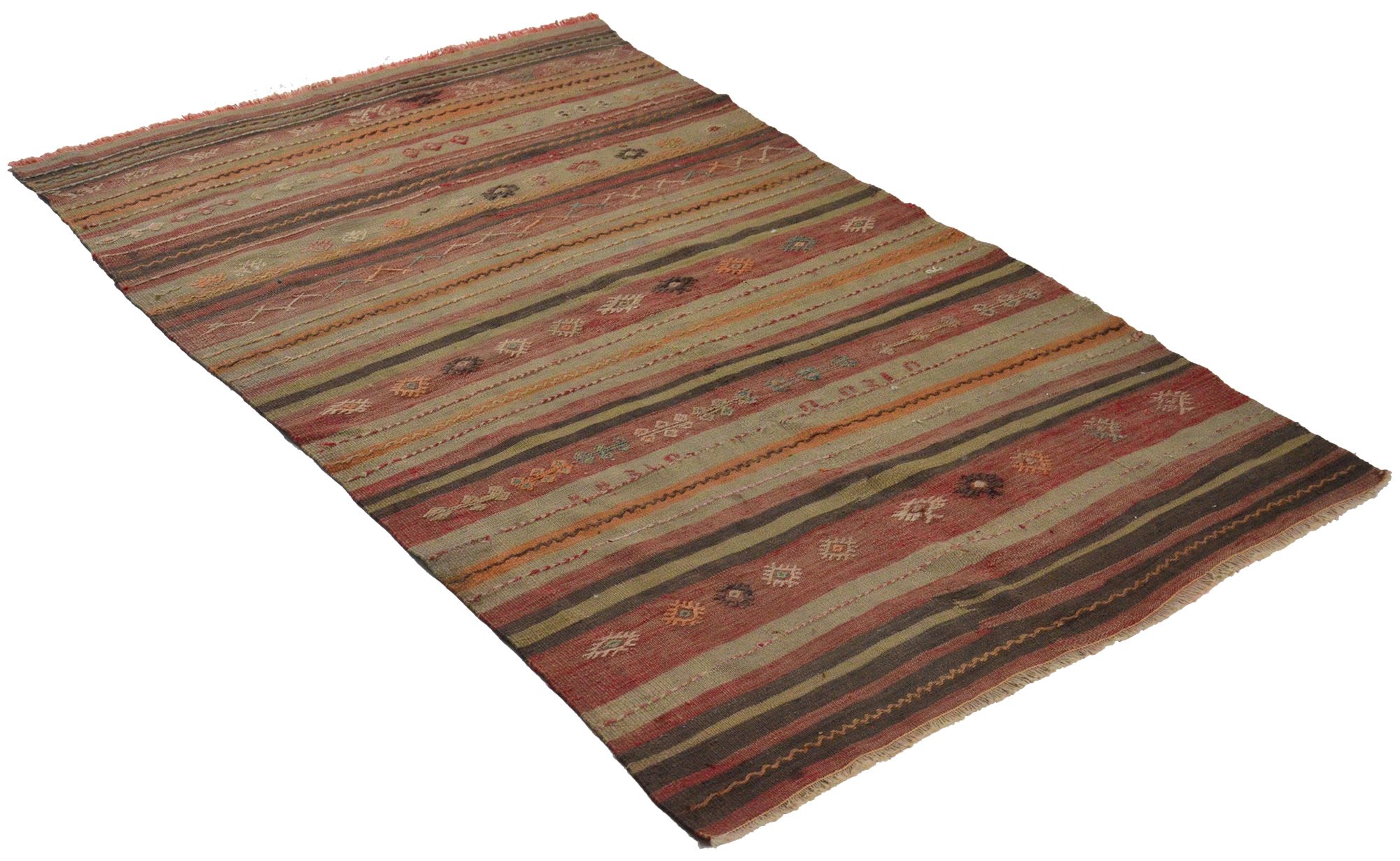 Anatolian handmade kilim rug 210 cm x 127 cm