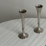 slender chrome metal candlestick