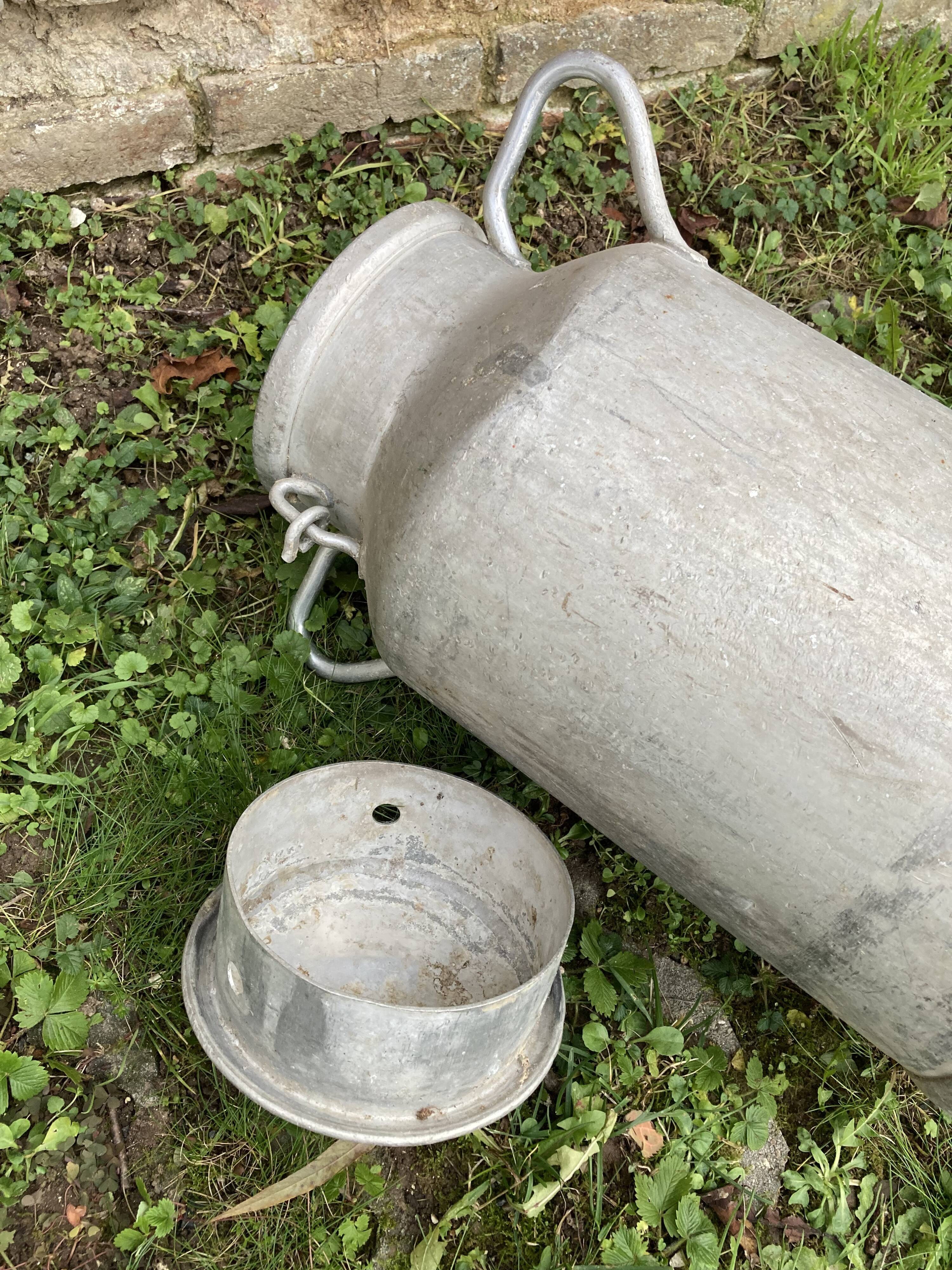 Farm milk jar aluminum canister