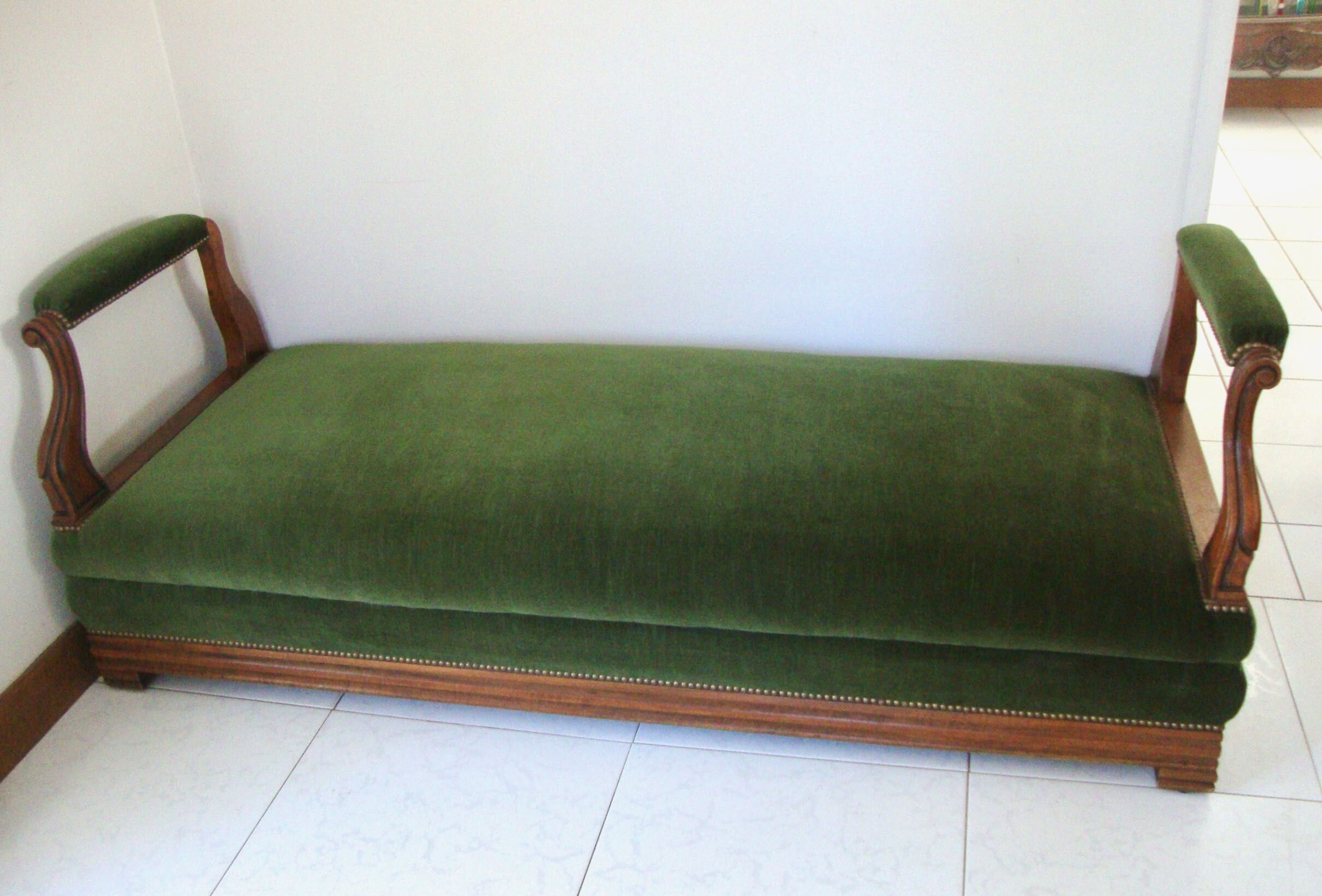 1960 meridian in walnut and velvet