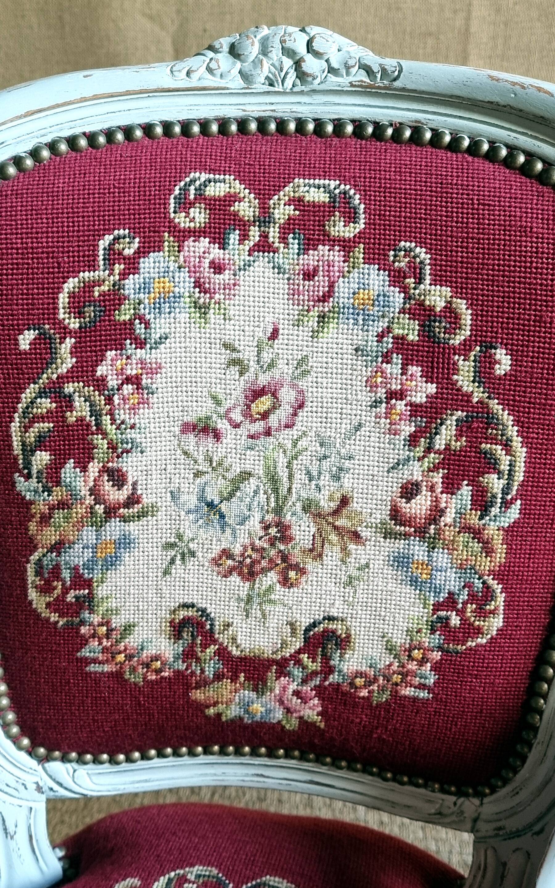 Pair of Louis XV cabriolet upholstered armchairs