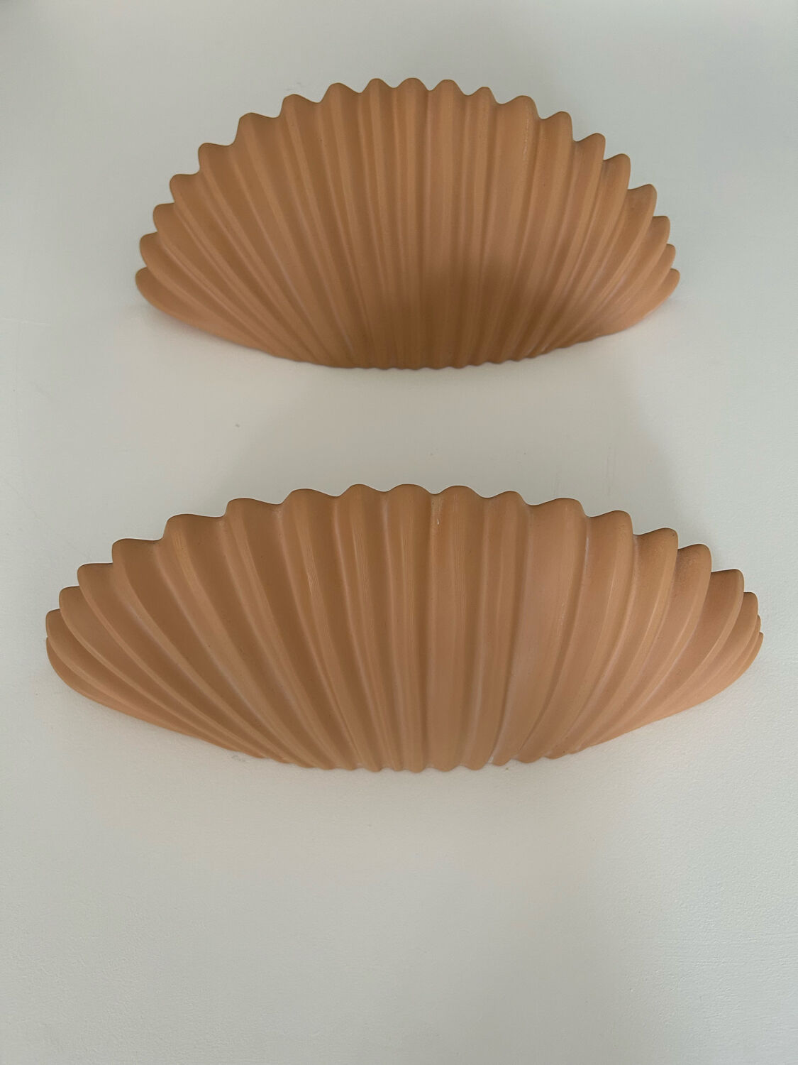 Pair of vintage terracotta sconces, France 1970