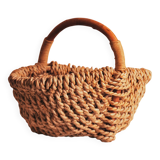 antique french handmade collection basket, woven basket