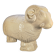 Bélier en céramique émaillée écru