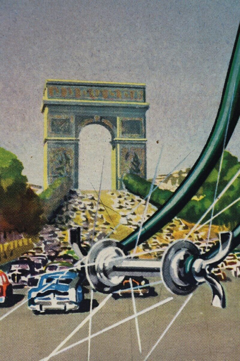 Poster old automoto motorcycle scooter triumpharch Paris André Bermond