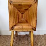 Chest of drawers in rattan marquetry