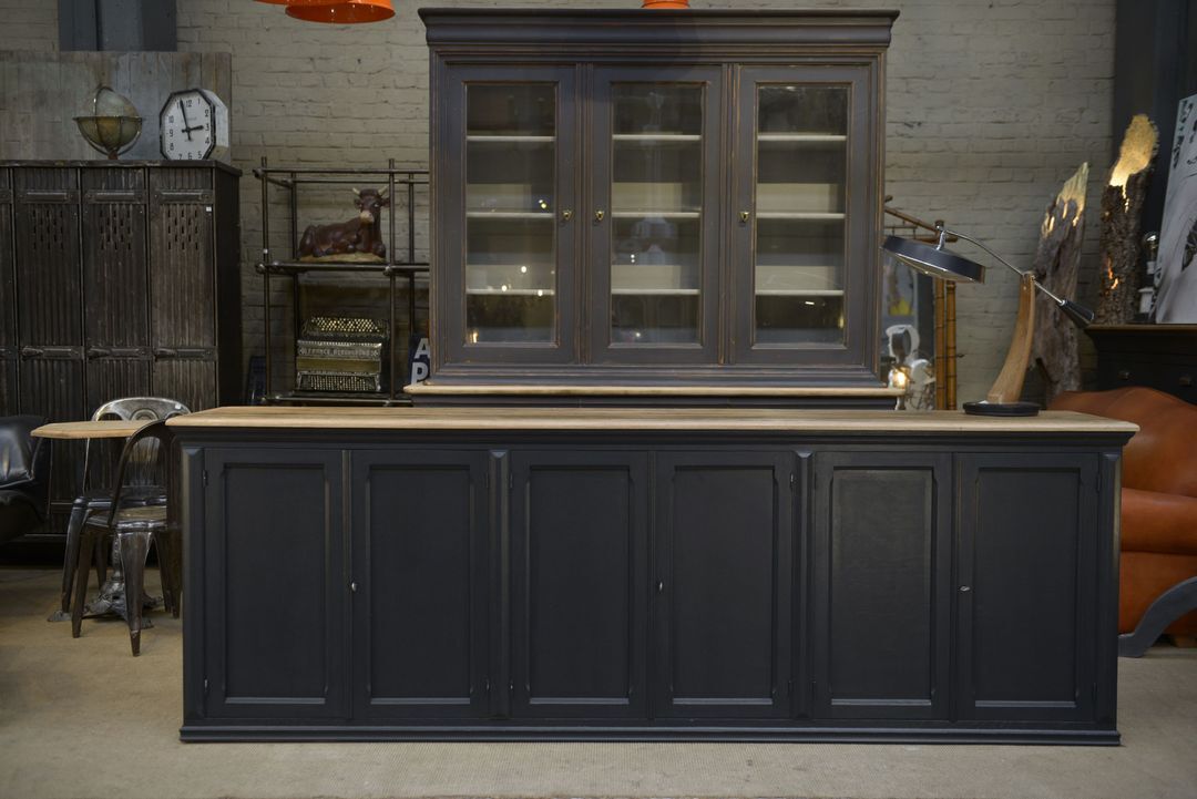 Enfilade à 6 portes 1920 patiné noir