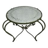 Wrought iron coffee table with mirror top