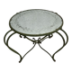 Table basse fer forgé plateau miroir
