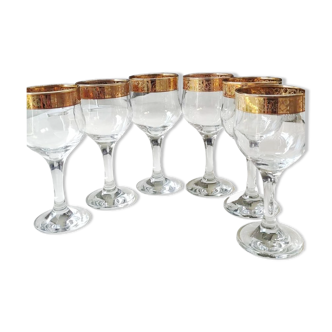 Set of 6 stemmed wine glasses, Cristalleria Fratelli Fumo Brothers style.