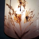 solid wood foot lamp and day offal flowers and wild gramine 1970s