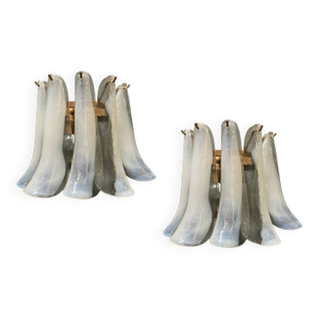 Ensemble de 2 appliques en verre de Murano