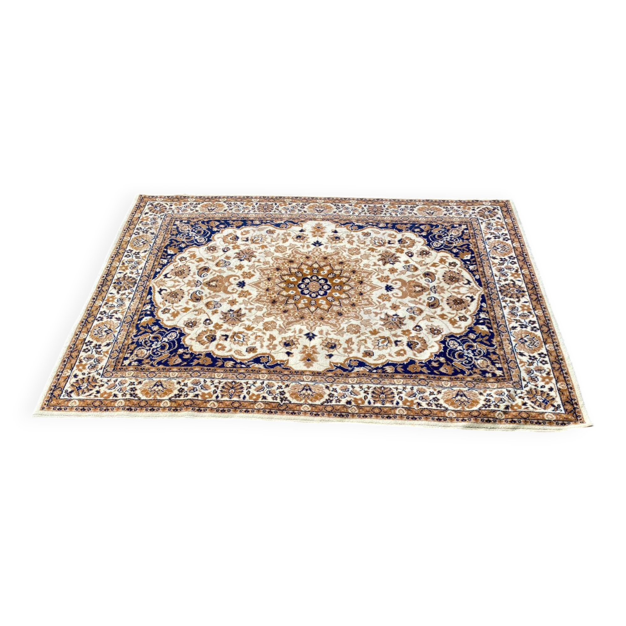 Handmade Persian wool rug gold Kabistan Saint Maclou 170x240cm