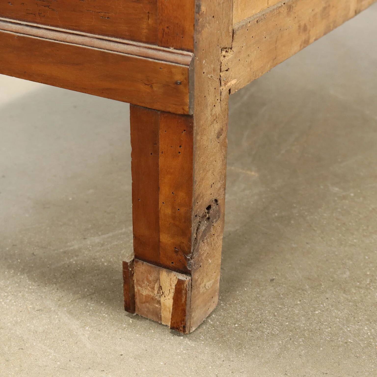 Commode de restauration ancienne en noyer 3 tiroirs '800