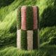 Vase Damier Vert & Rose
