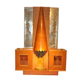Radio bar and fireplace circa 50