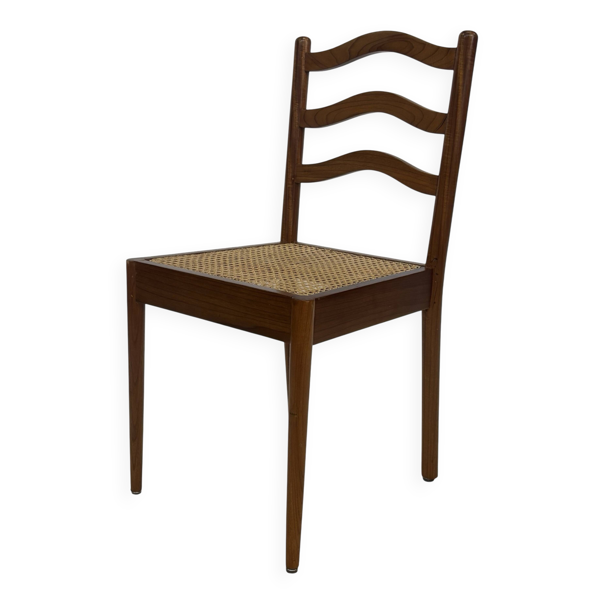 Vintage Teak Chair with Webbing - 1970s Design