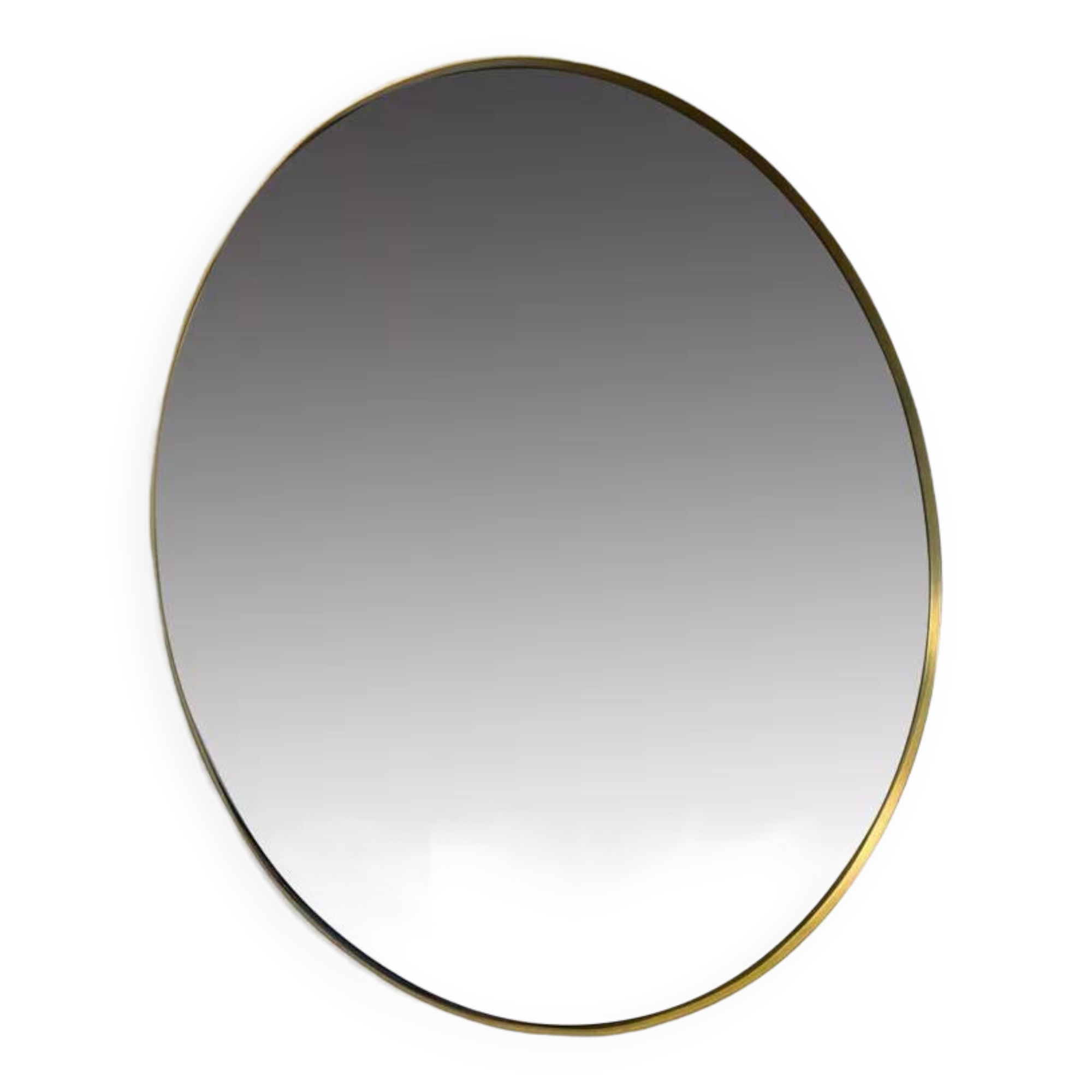 XL round mirror 90cm diameter with brass surround