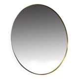 XL round mirror 90cm diameter with brass surround
