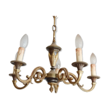 Louis XV Style chandelier in Bronze 5 branches