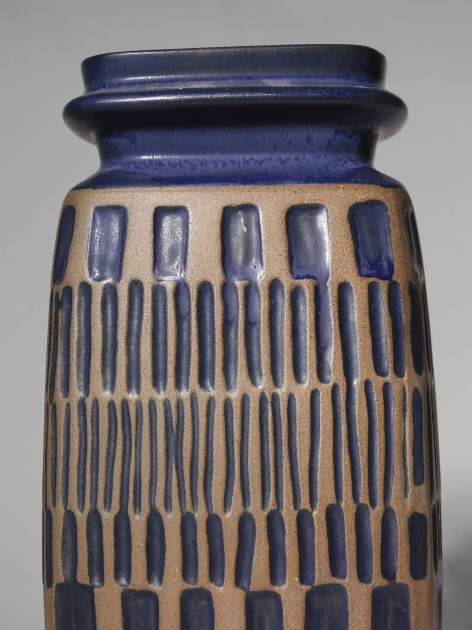 Berit Ternell Relief Pattern Stoneware Vase For Upsala-Ekeby, 1960s