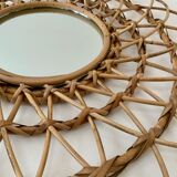 Natural rattan sun mirror 61cm